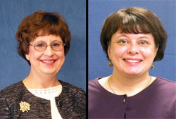 Left, former senior reporter Mary Ann Garber, right, newly hired reporter Natalie Hoefer. (Photos by Brandon A. Evans)