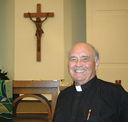 The longtime former pastor of St. Christopher Parish in Indianapolis, Father Michael Welch marks his 50 years as a priest in the archdiocese this year. (Photo by John Shaughnessy)