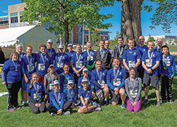 Members of the Race for Vocations team pose on May 6, 2017, in Military Park in Indianapolis after participating in either the OneAmerica 500 Festival Mini-Marathon or the Finish Line 500 Festival 5K, both in Indianapolis. (Submitted photo)